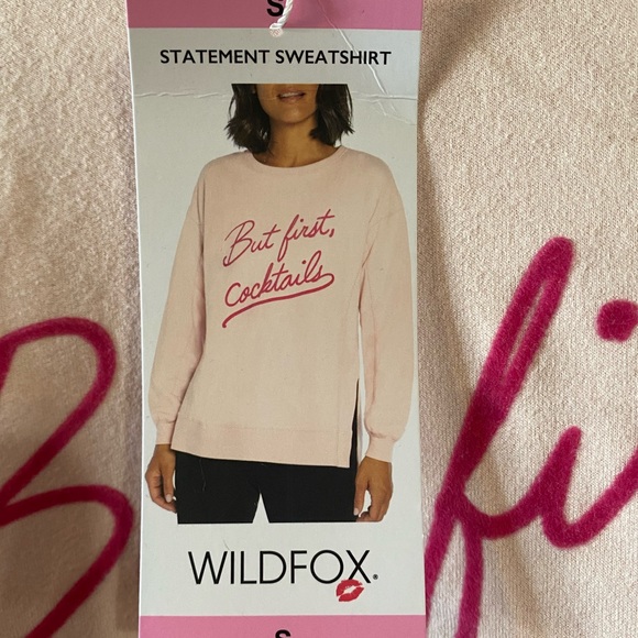 Ladies Crew Neck: But First Cocktail - Picture 2 of 4